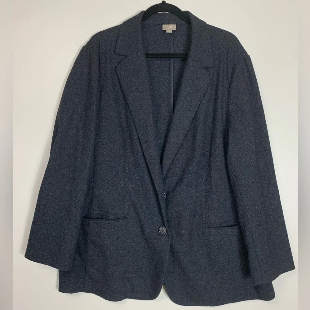 J  Jill Blazer 704985 Womens Size XL Stretch Long Sleeves Button Front Lined